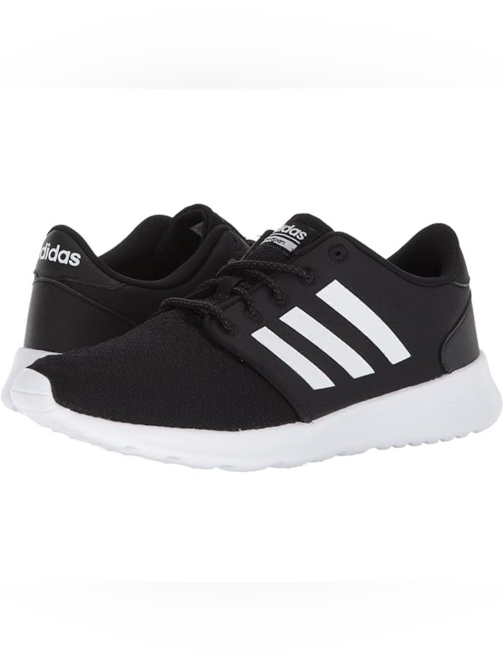 adidas cloud foam Black and White Low-Top Sneakers